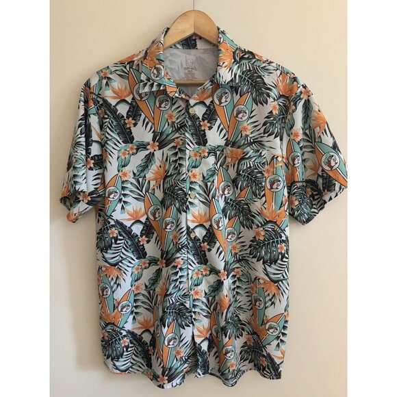 Bucees Beaver Surfboards Floral Hawaiian Aloha Mens Medium Buc-rees - Picture 1 of 7